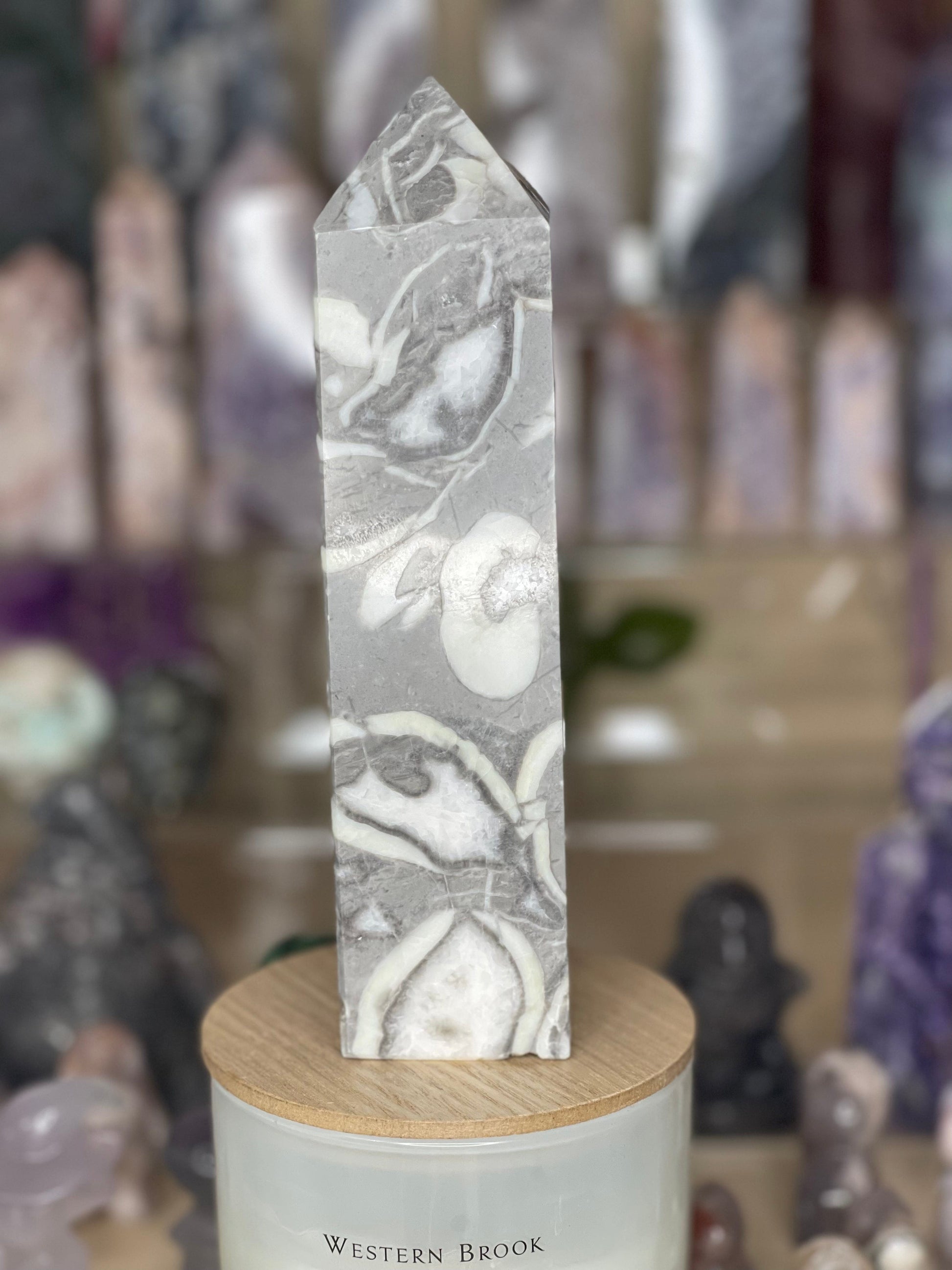 Two Twisted Souls  Crystals 1,000 Eye Jasper Tower With Beautiful Banding