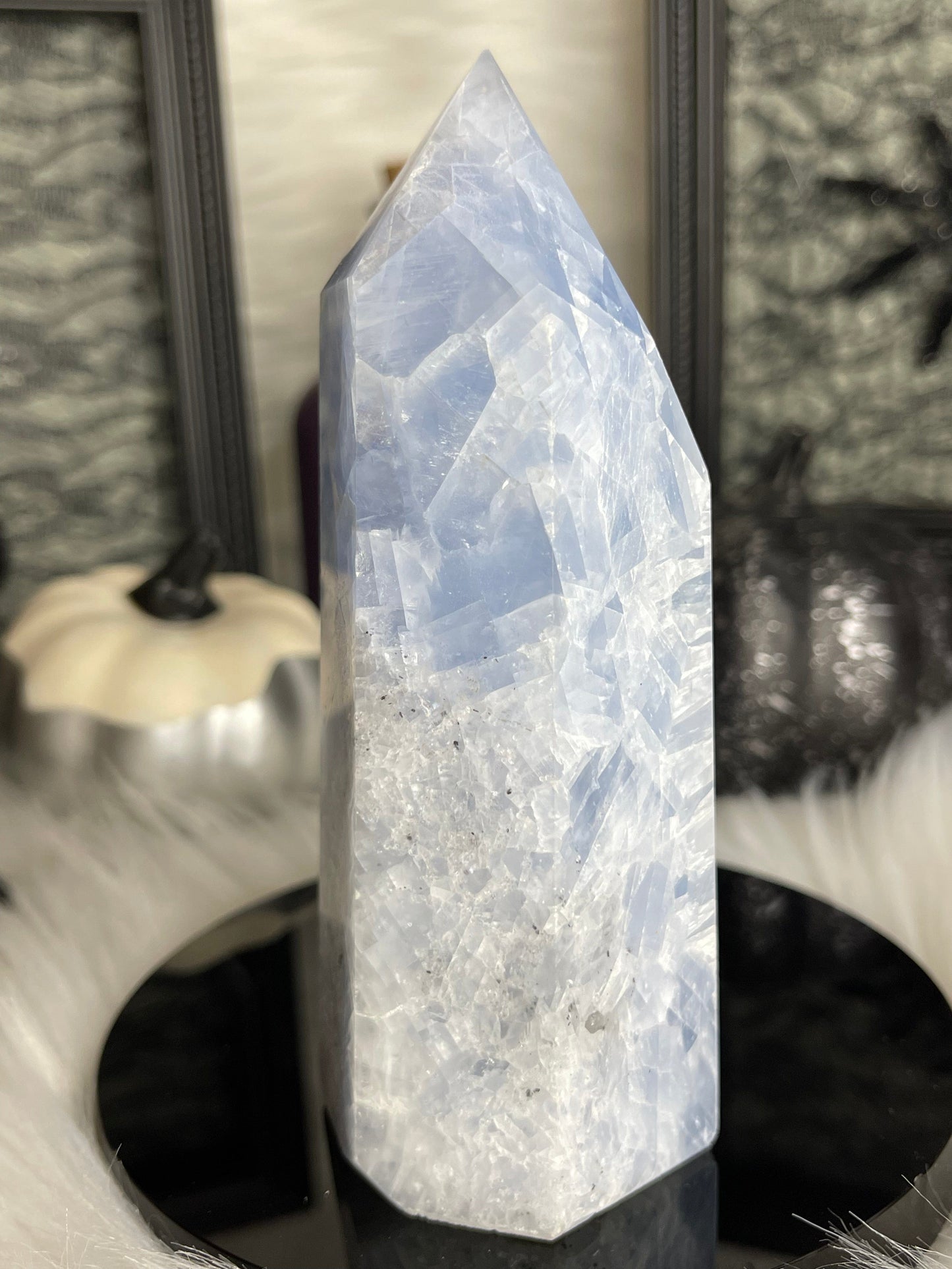 Two Twisted Souls  Crystals Blue Calcite crystal tower C