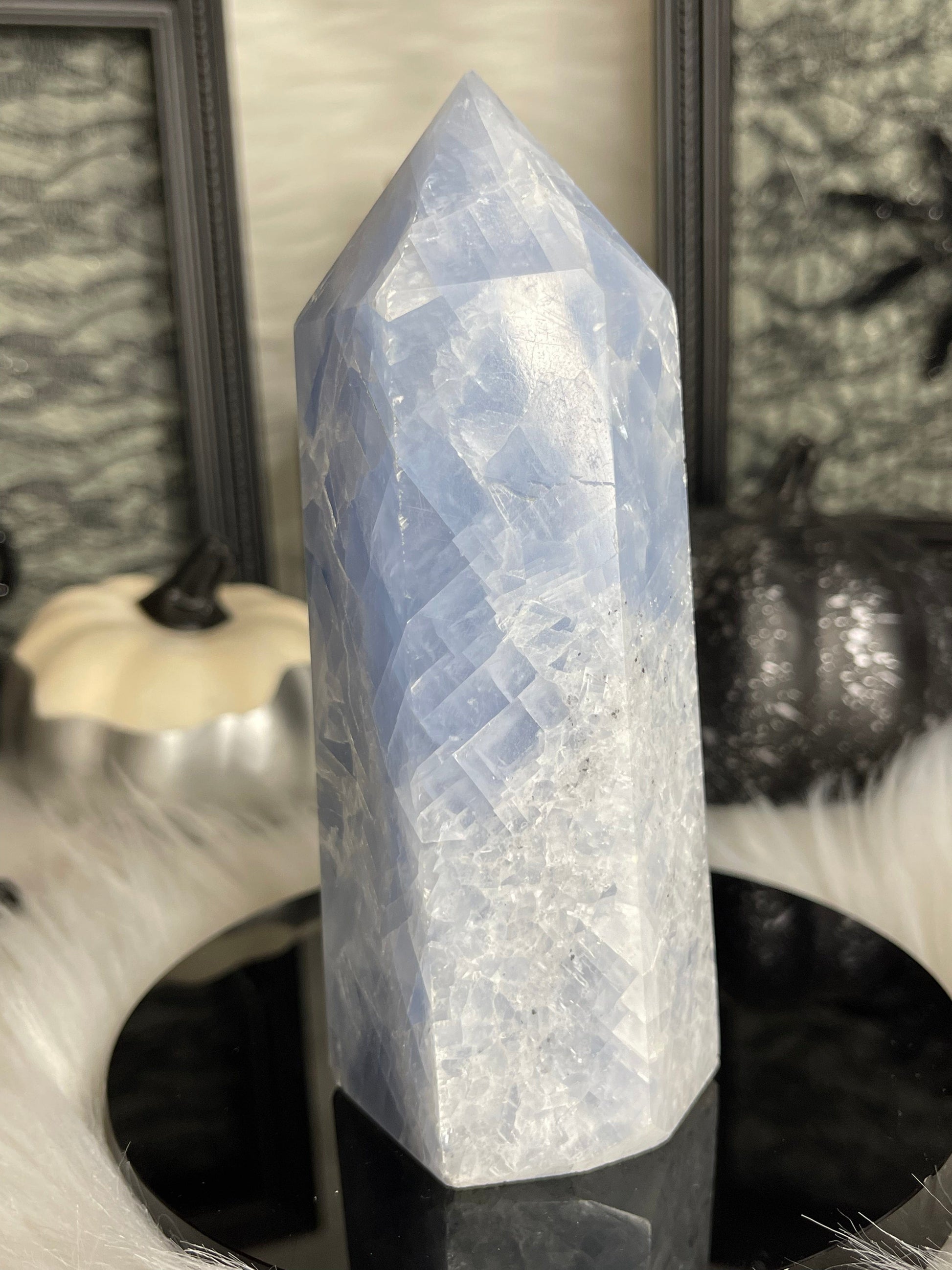 Two Twisted Souls  Crystals Blue Calcite crystal tower C