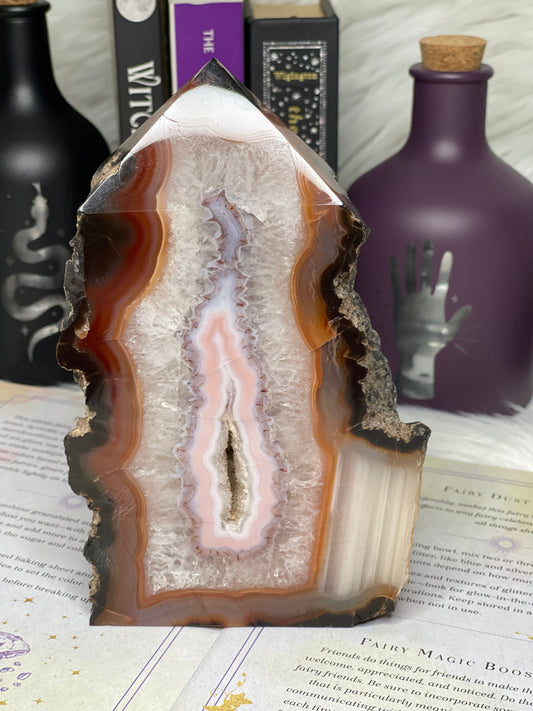 Two Twisted Souls  Crystals Carnelian Agate tower