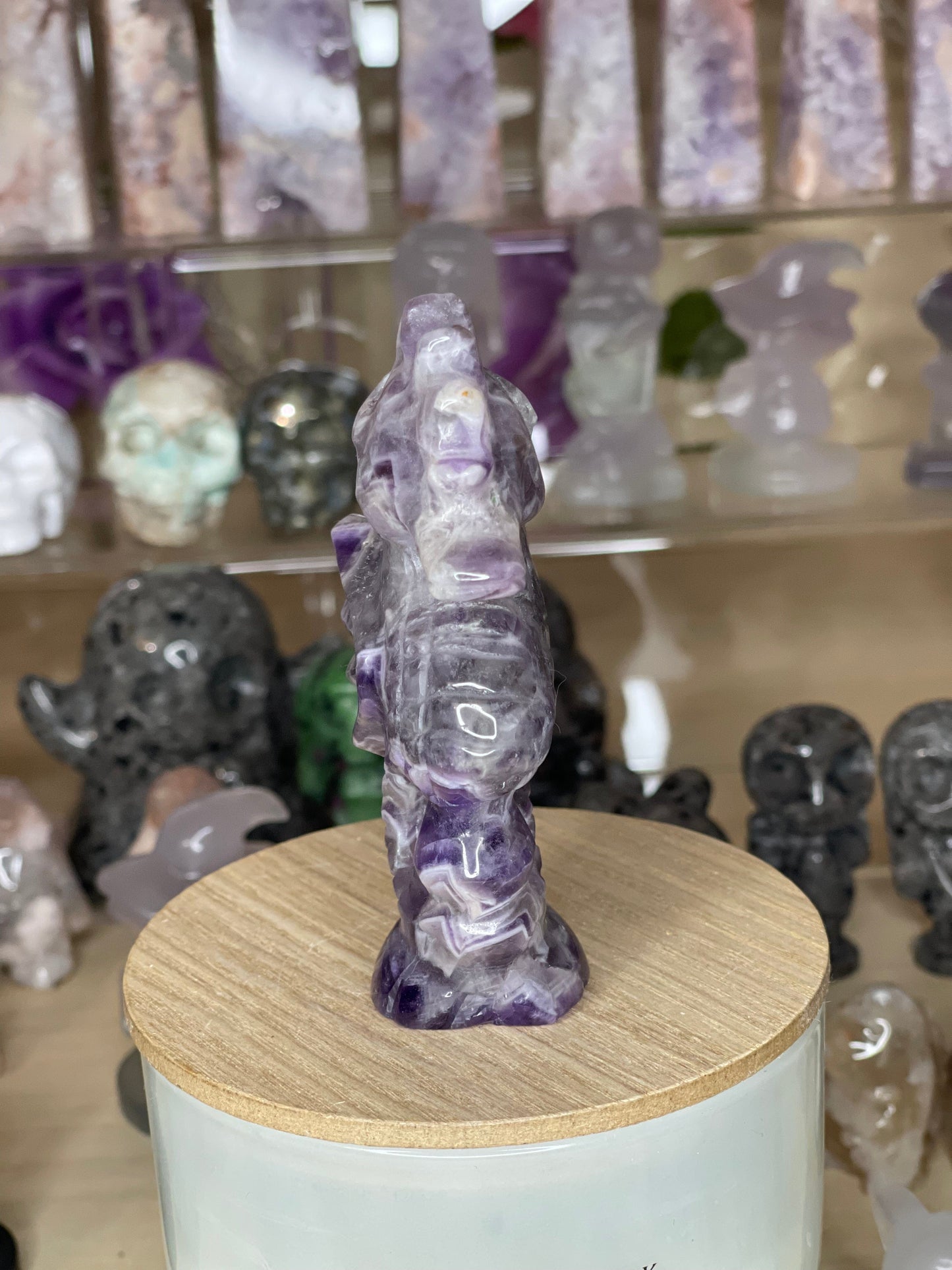 Two Twisted Souls  Crystals Dream Amethyst Seahorse crystal carving