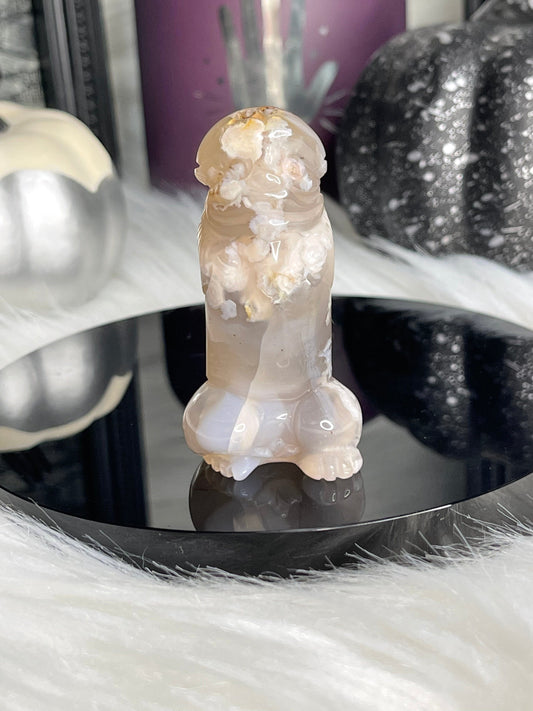 Two Twisted Souls  Crystals Flower Agate penis crystal carving X