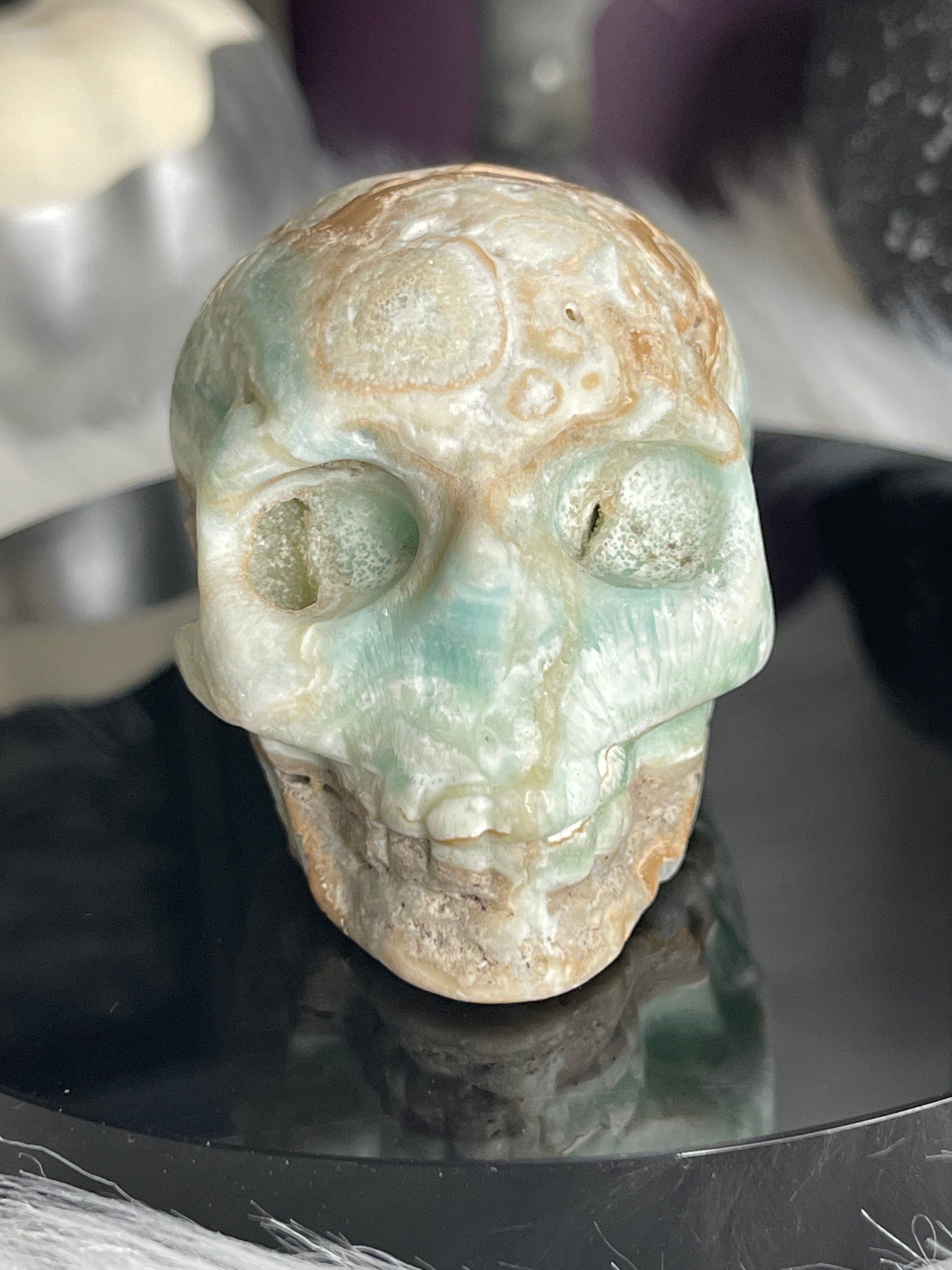 Two Twisted Souls  Crystals Hemimorphite Crystal Skull A