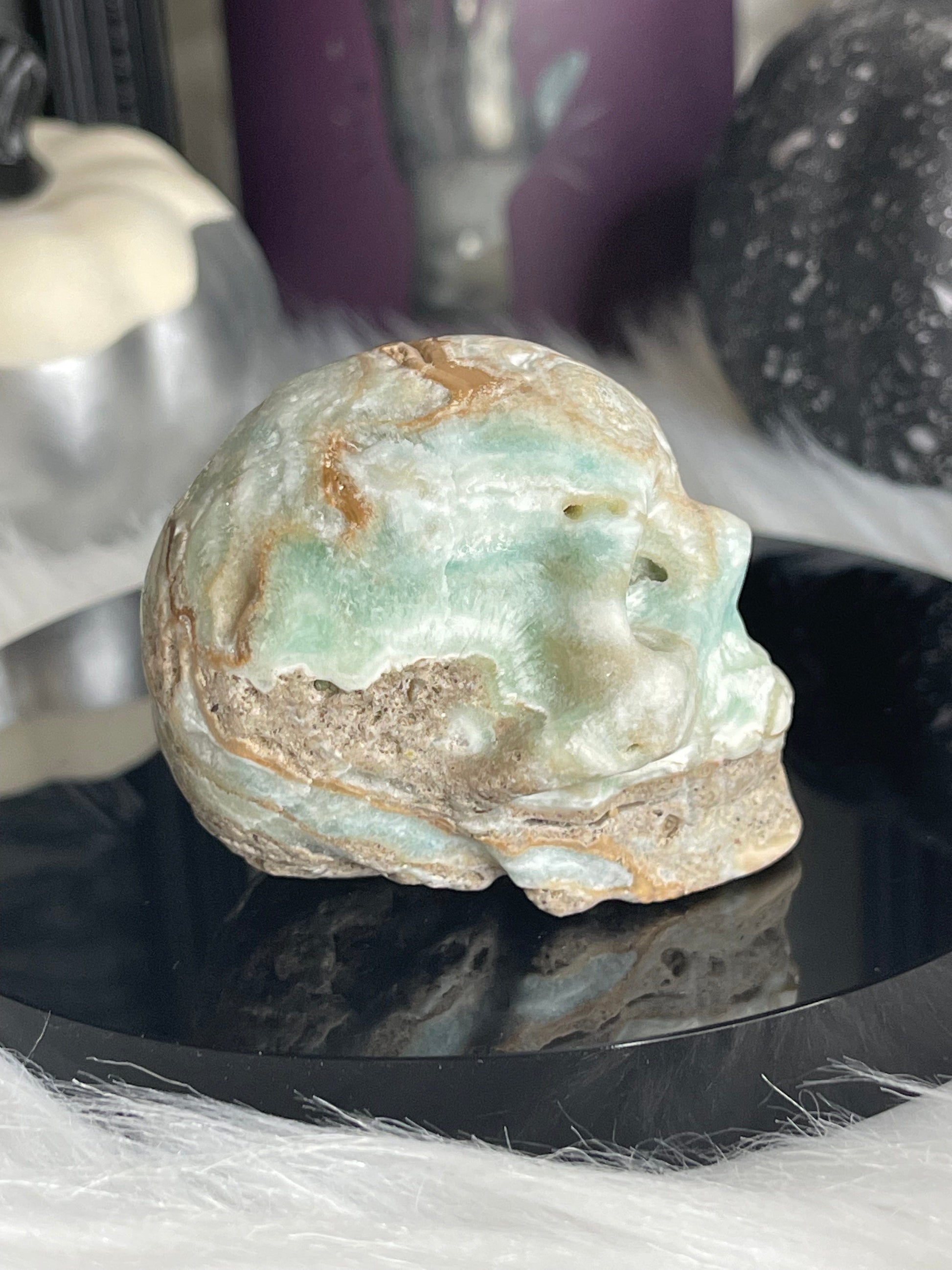 Two Twisted Souls  Crystals Hemimorphite Crystal Skull A