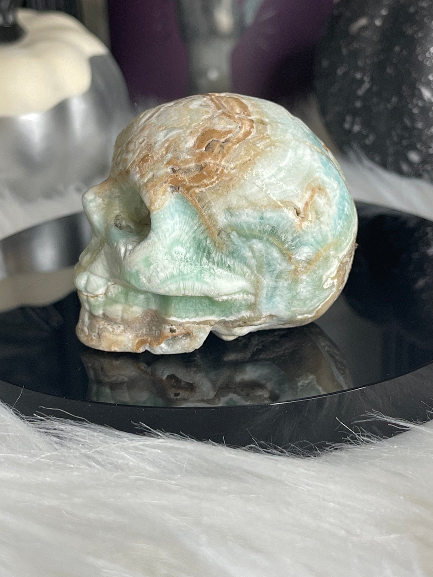 Two Twisted Souls  Crystals Hemimorphite Crystal Skull A