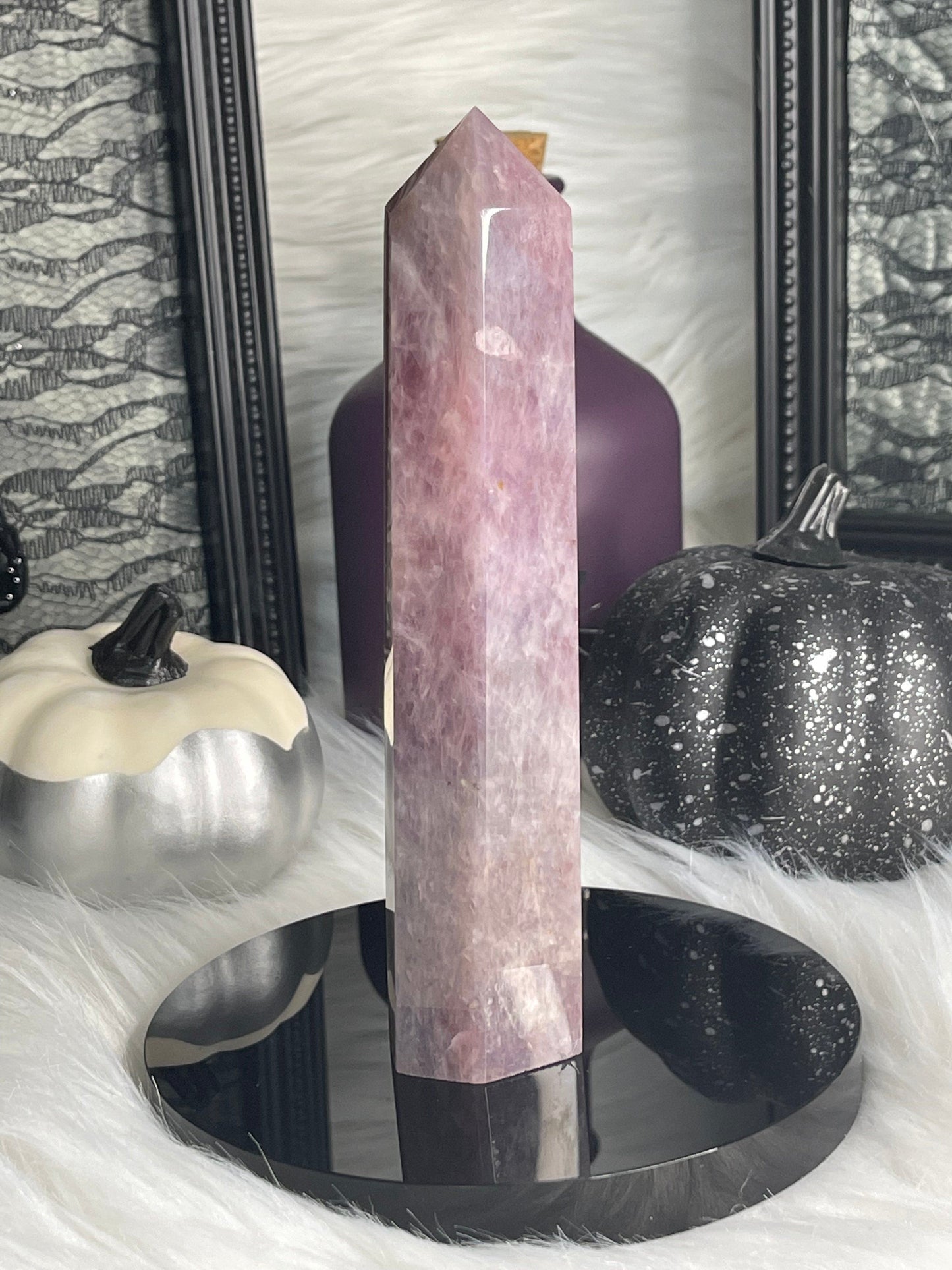 Two Twisted Souls  Crystals Lavender Rose Quartz Tower A