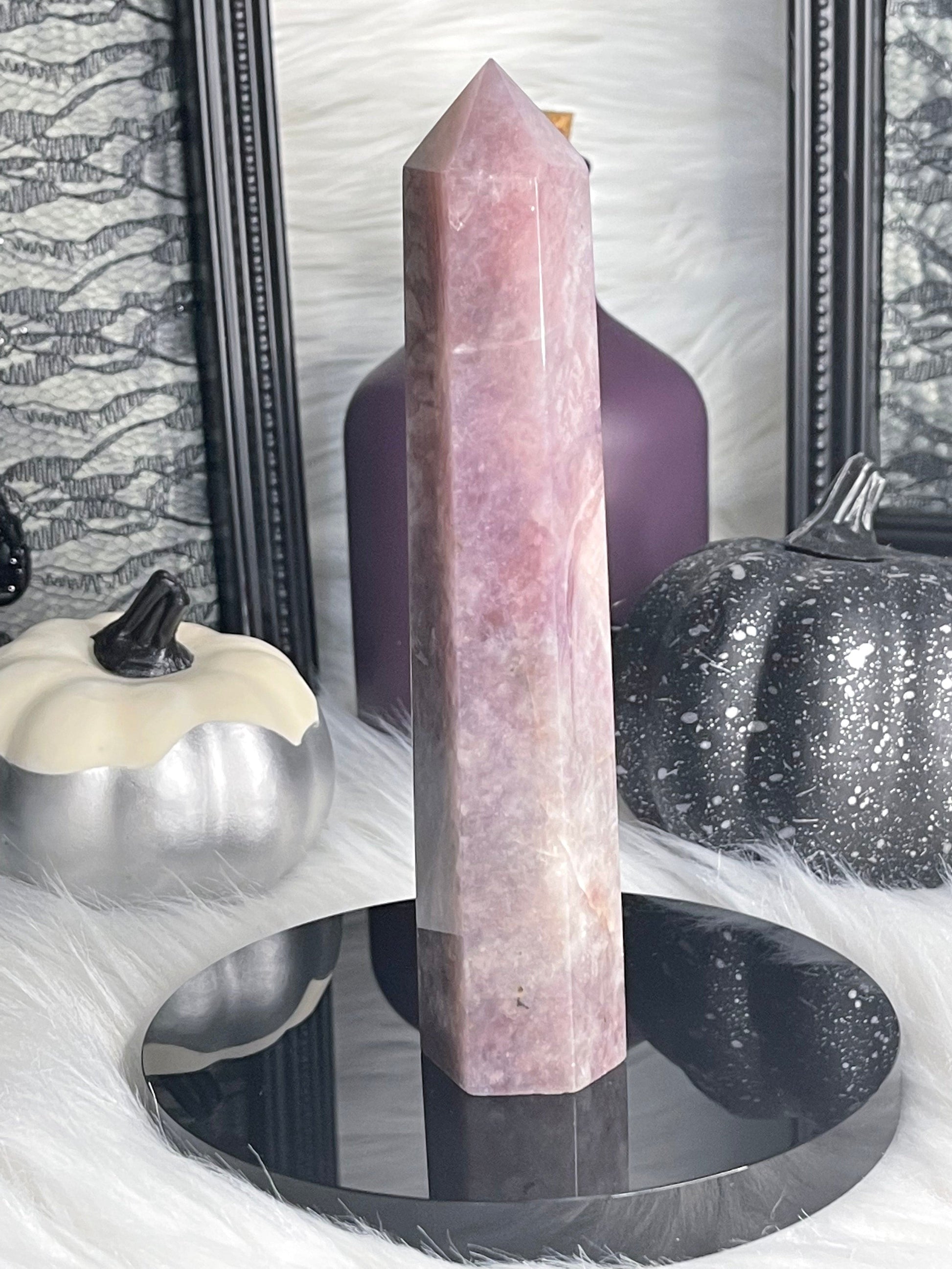 Two Twisted Souls  Crystals Lavender Rose Quartz Tower A