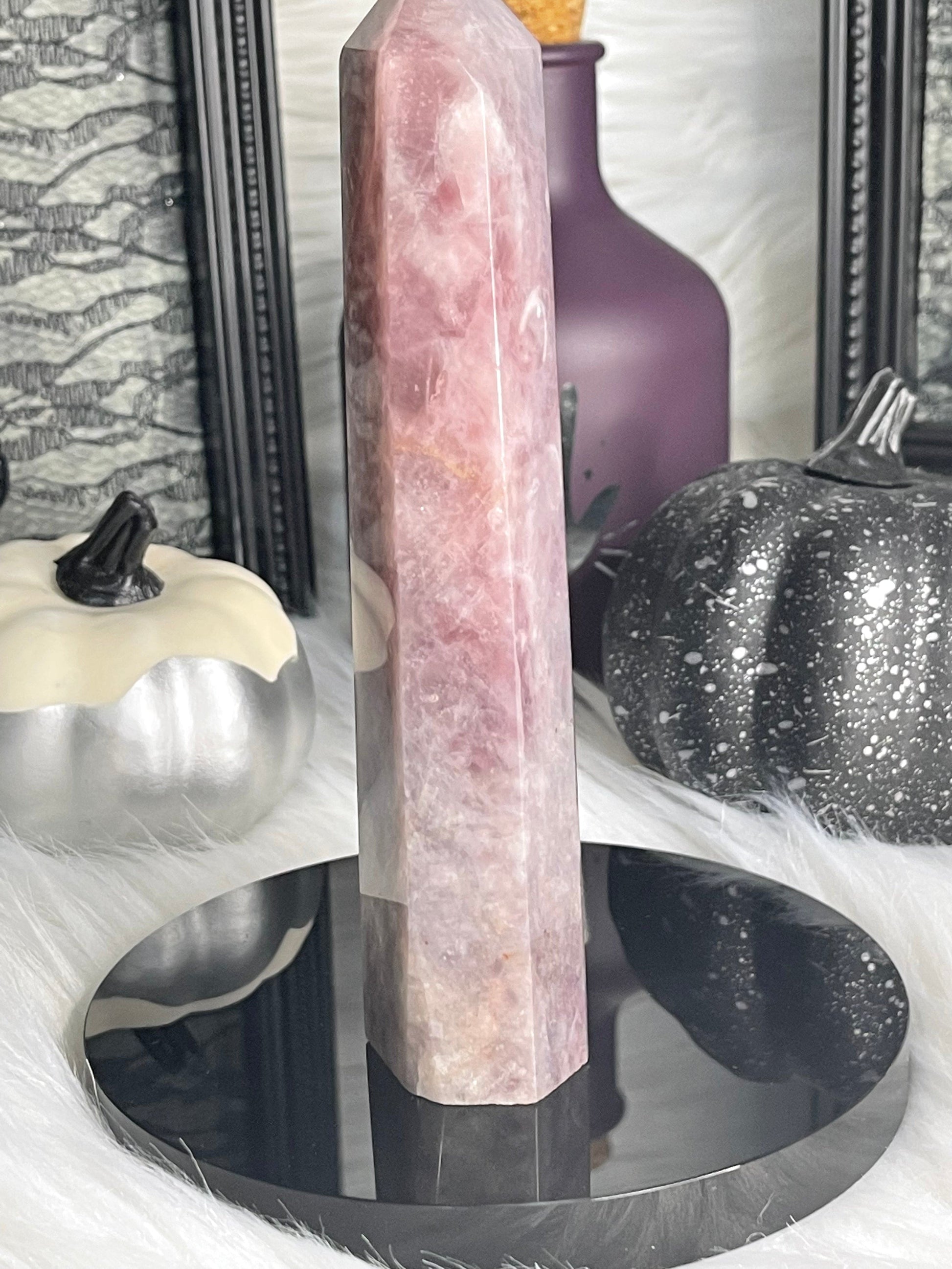 Two Twisted Souls  Crystals Lavender Rose Quartz Tower A