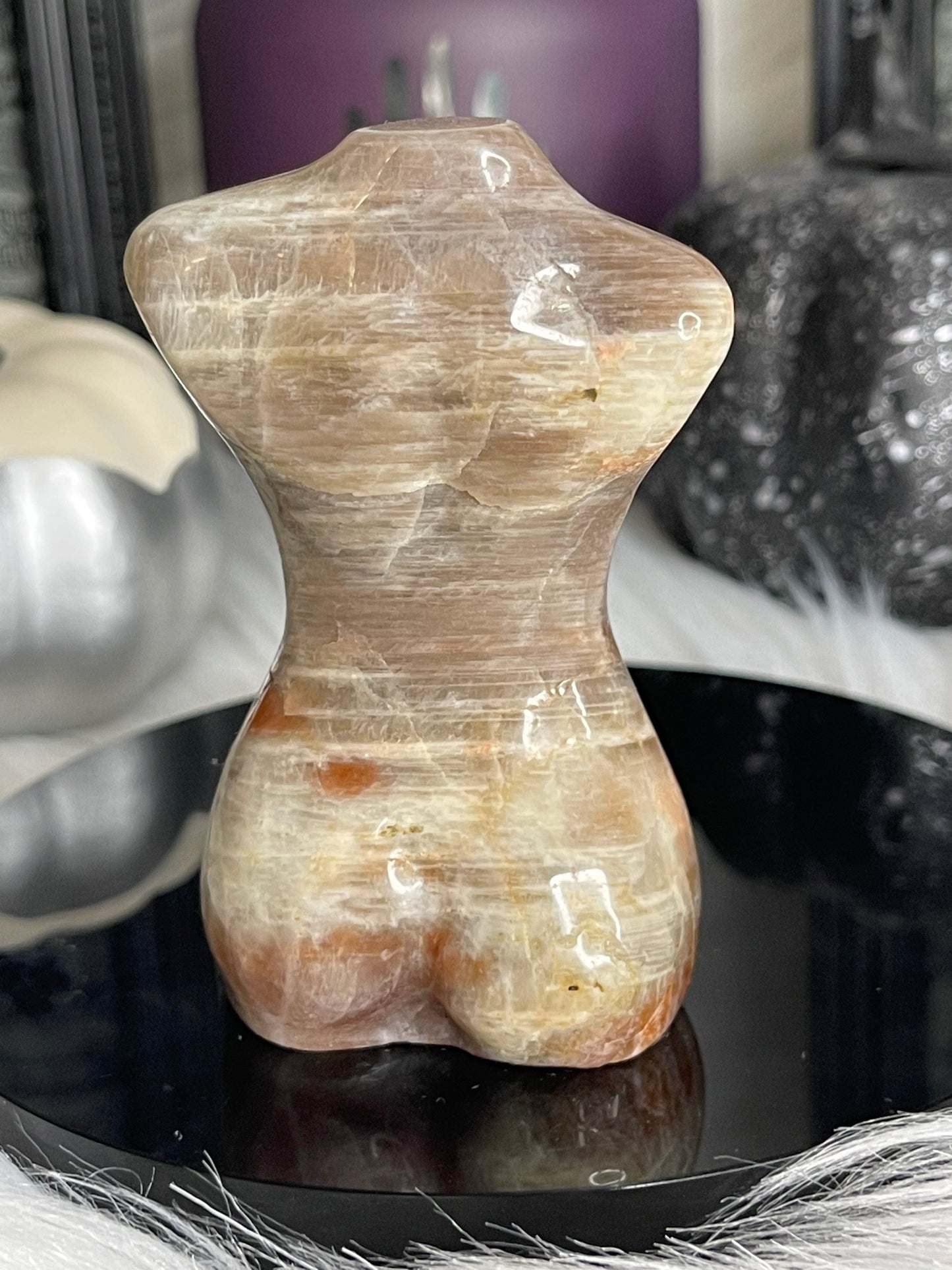 Two Twisted Souls  Crystals Moonstone Sunstone Pregnant Goddess Body A