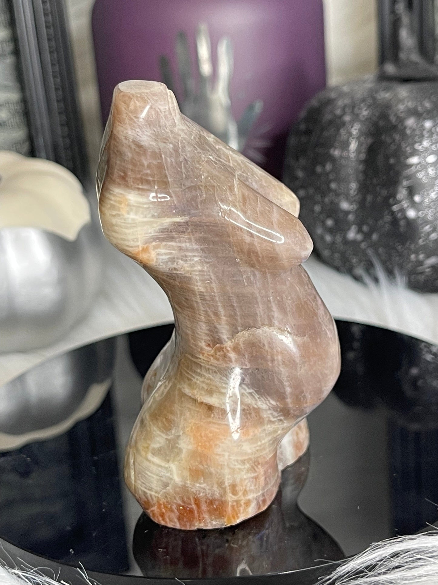 Two Twisted Souls  Crystals Moonstone Sunstone Pregnant Goddess Body A