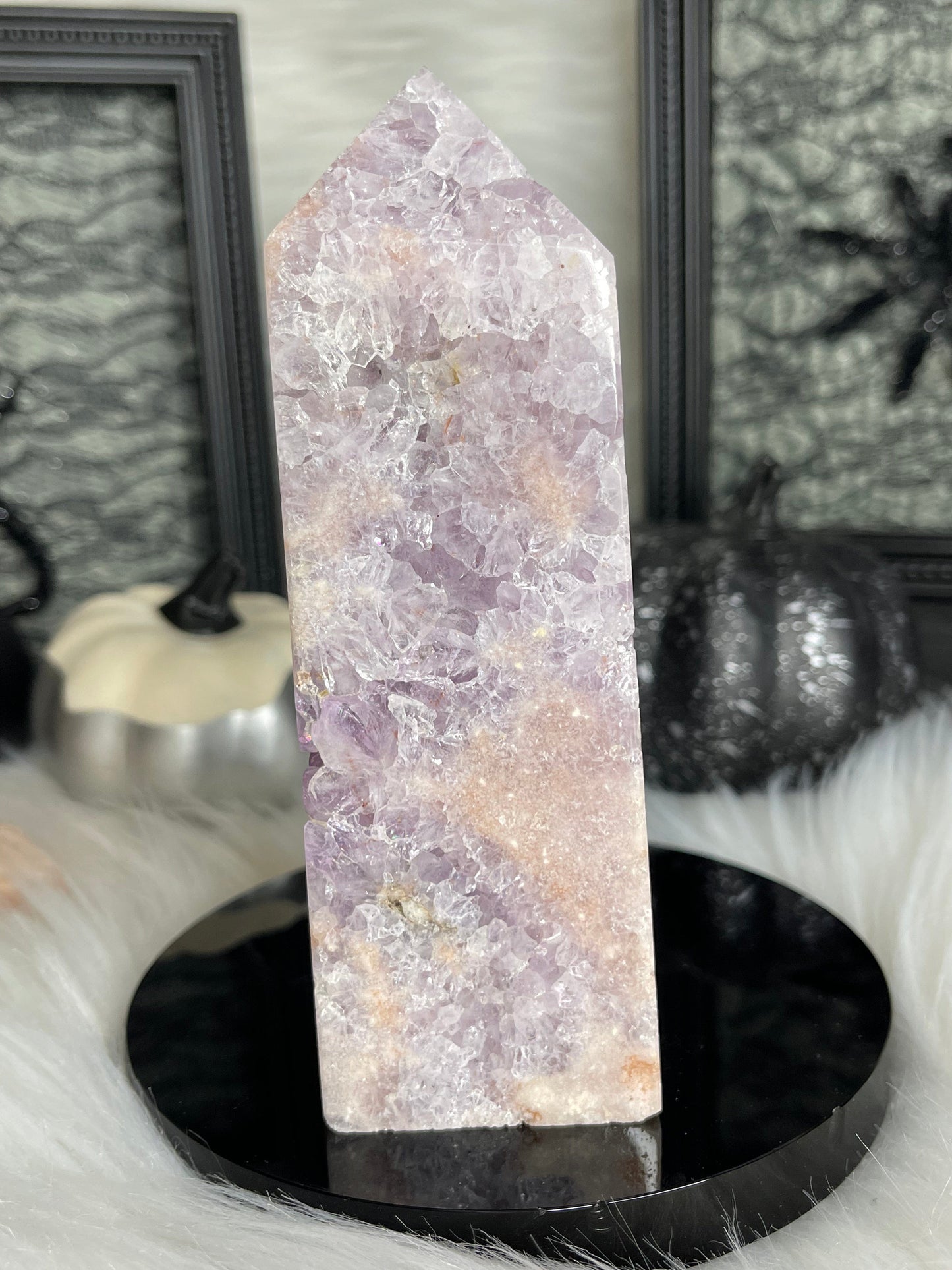 Two Twisted Souls  Crystals Pink Amethyst crystal tower PD