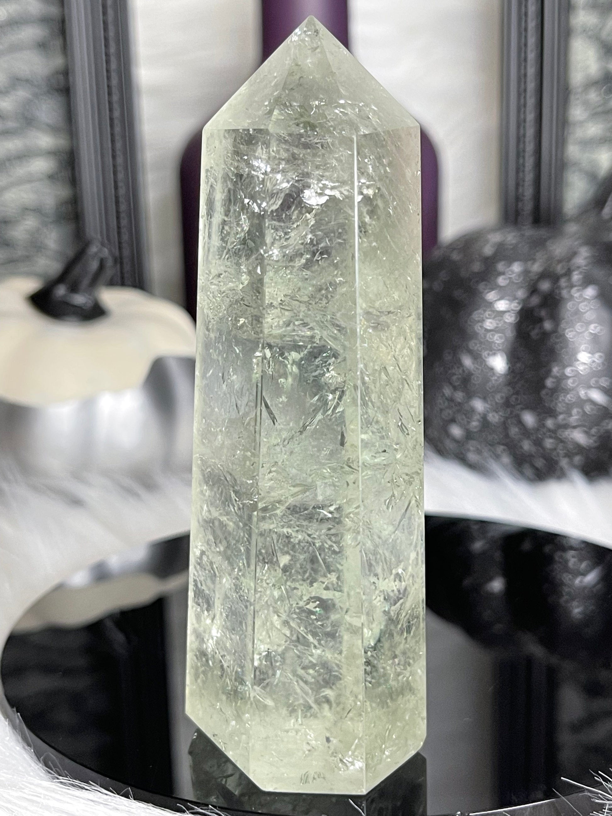 Two Twisted Souls  Crystals Prasiolite Tower High Quality A