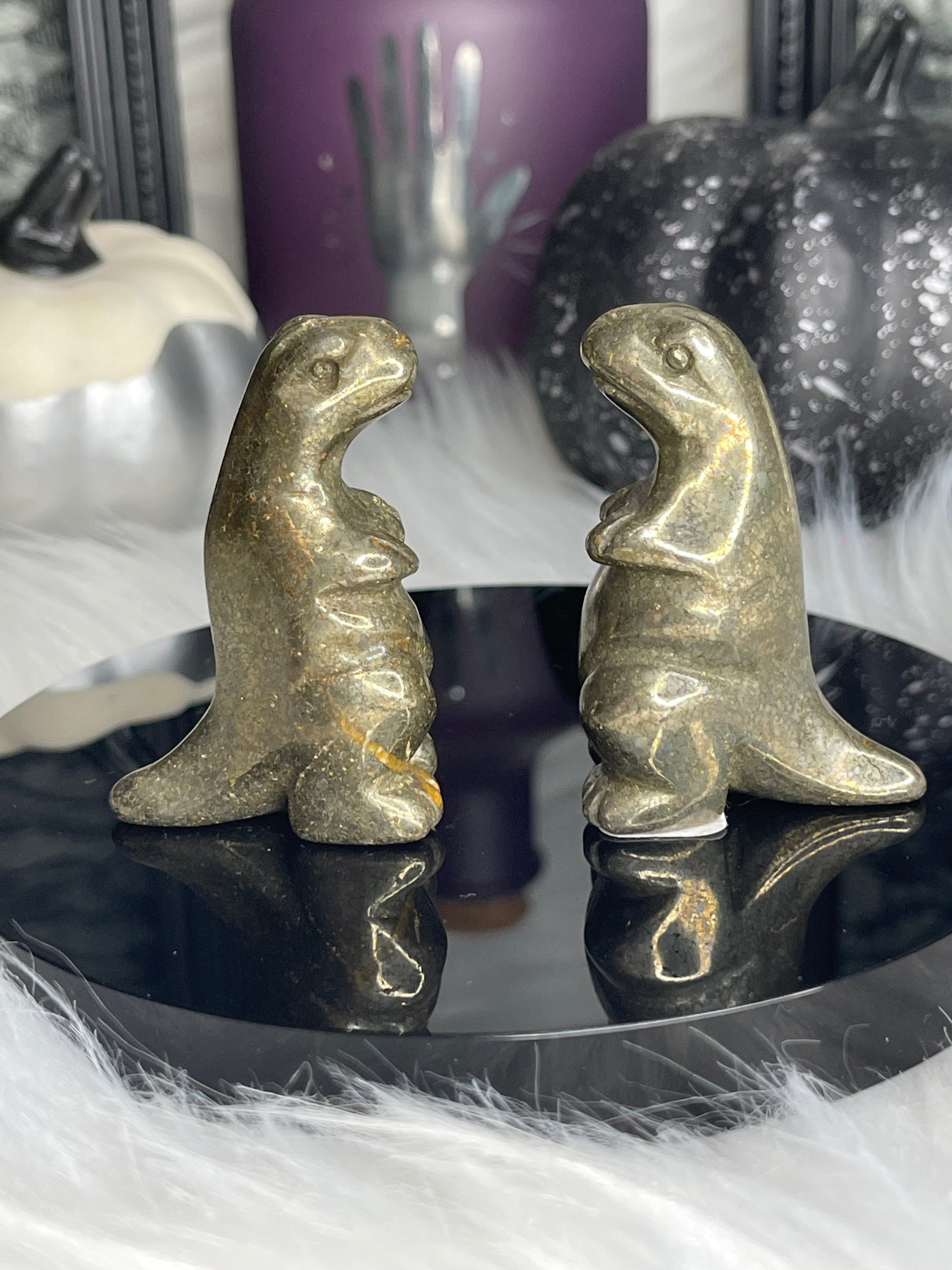 Two Twisted Souls  Crystals Pyrite Dinosaur Listing Is For ONE Dinosaur