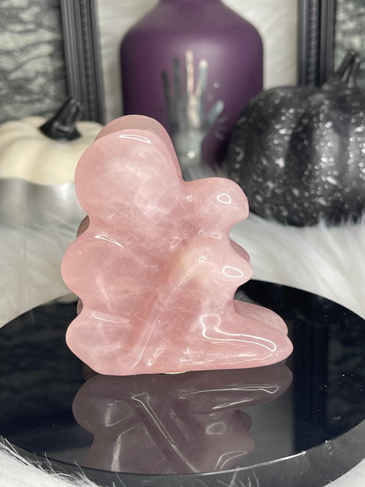 Two Twisted Souls  Crystals Rose Quartz Fairy crystal carving