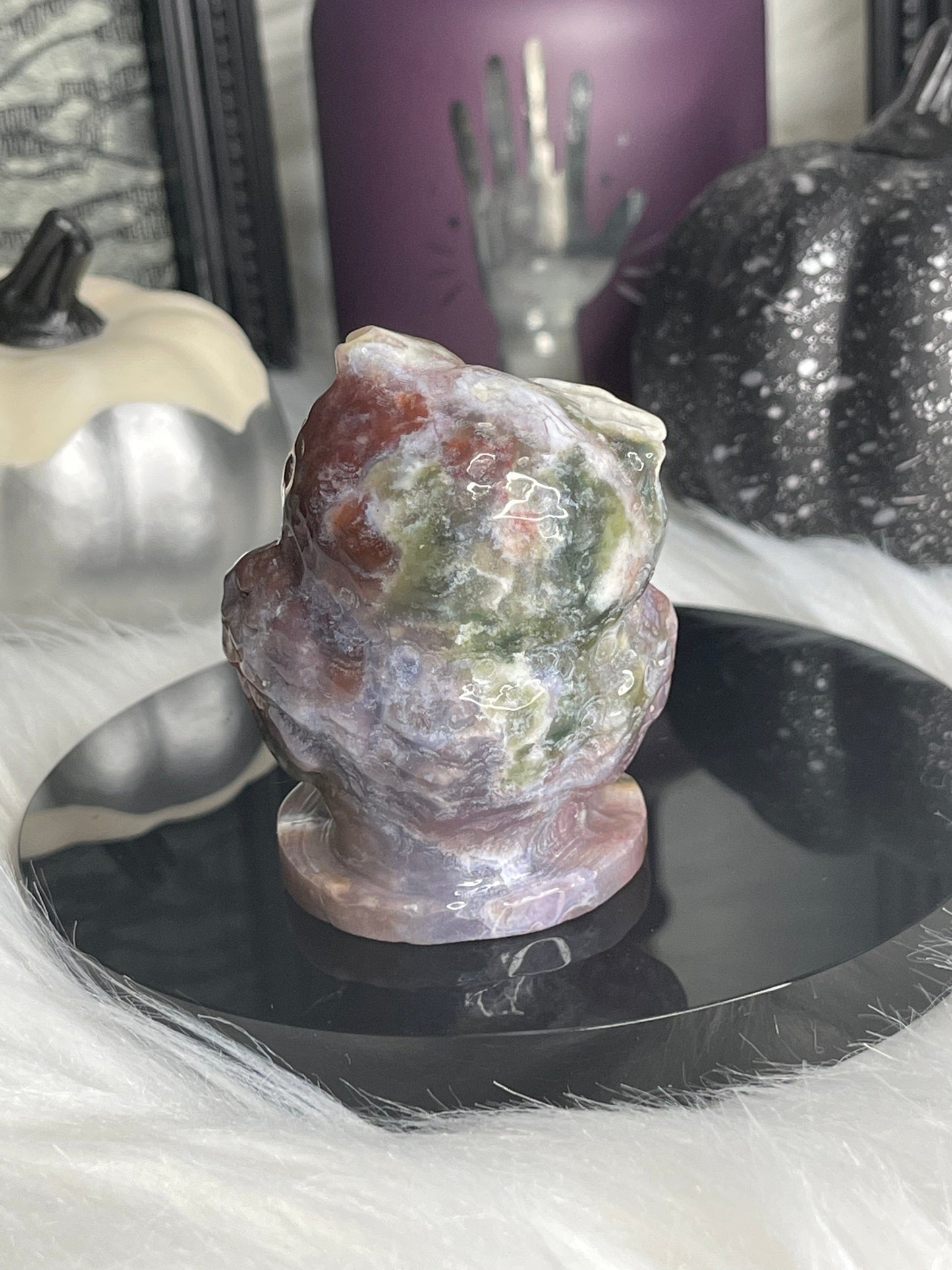 Two Twisted Souls  Crystals Sea Jasper Crystal Owl B