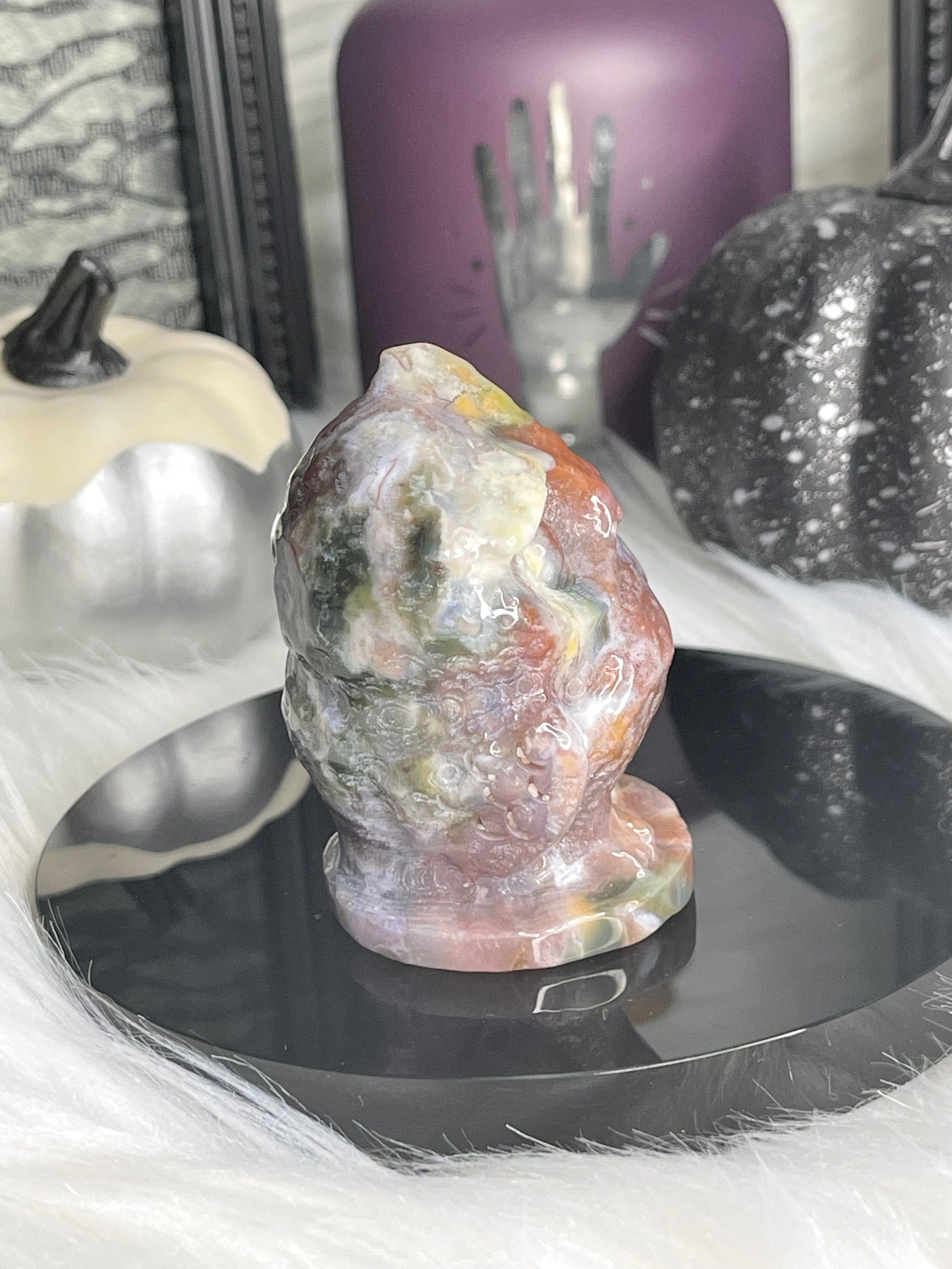 Two Twisted Souls  Crystals Sea Jasper Crystal Owl B