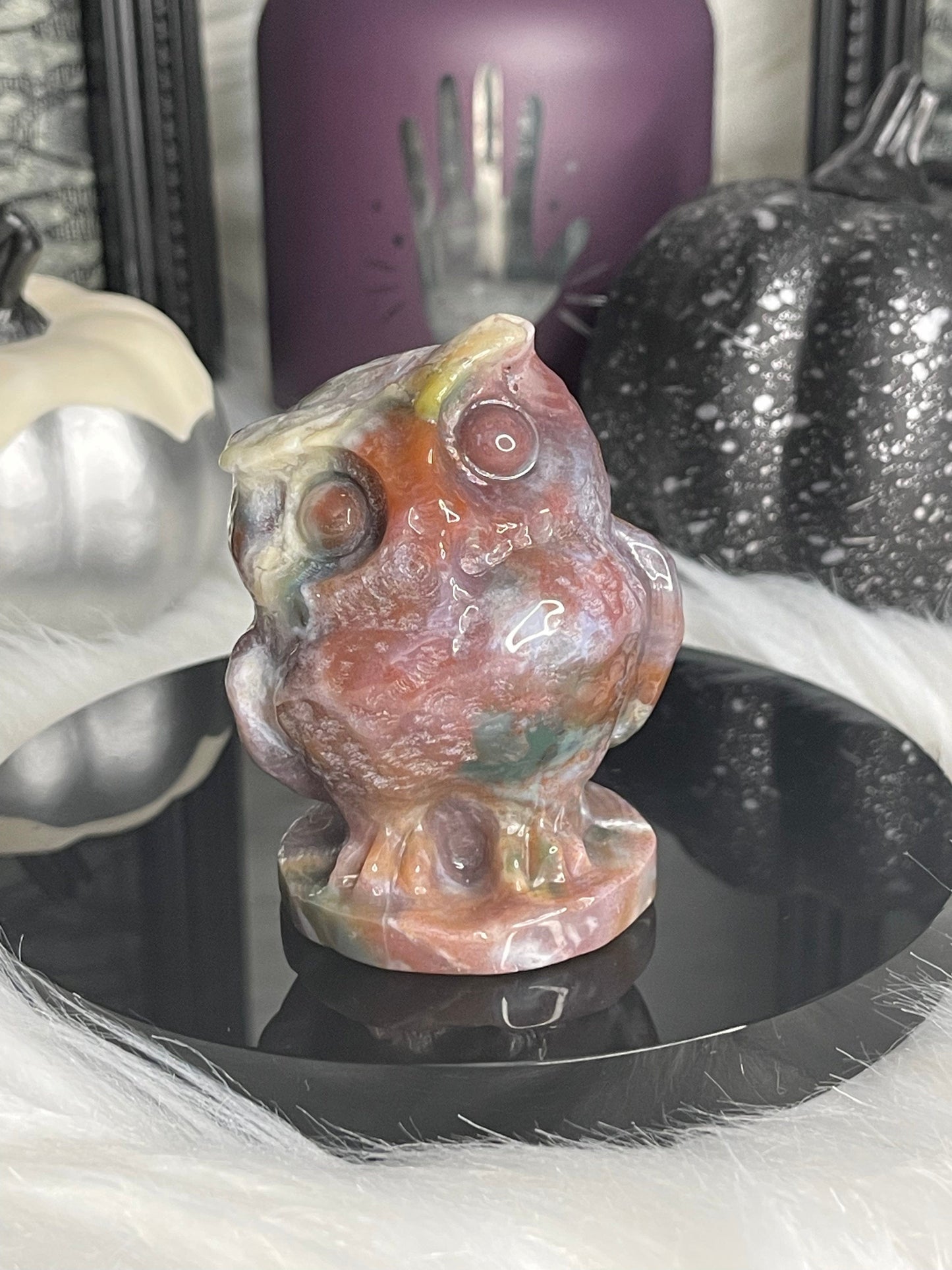 Two Twisted Souls  Crystals Sea Jasper Crystal Owl B