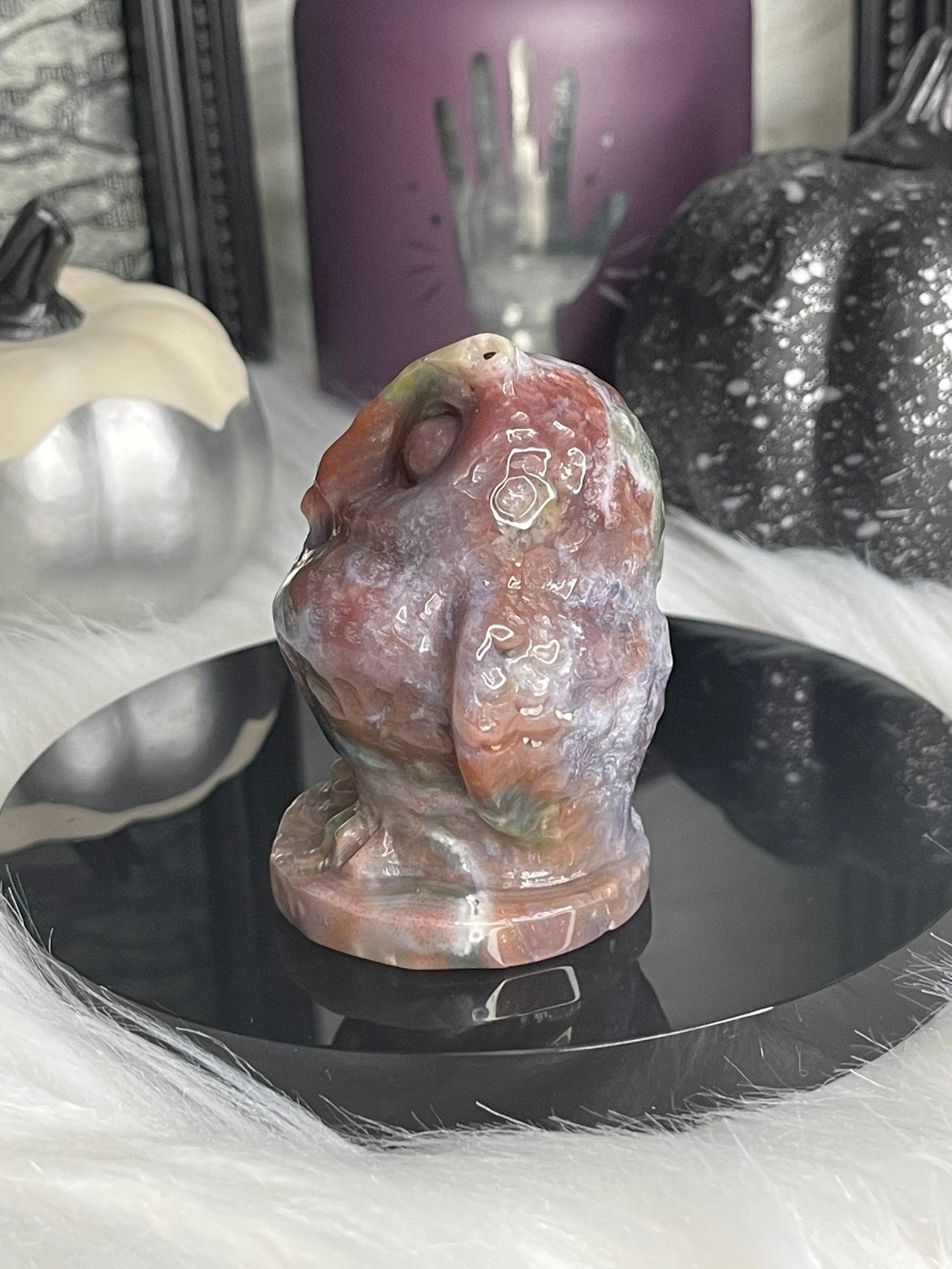 Two Twisted Souls  Crystals Sea Jasper Crystal Owl B