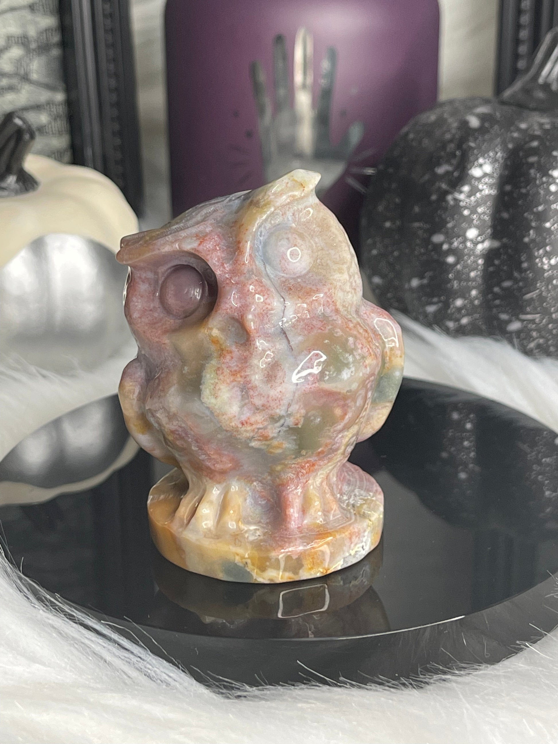 Two Twisted Souls  Crystals Sea Jasper Owl Crystal C