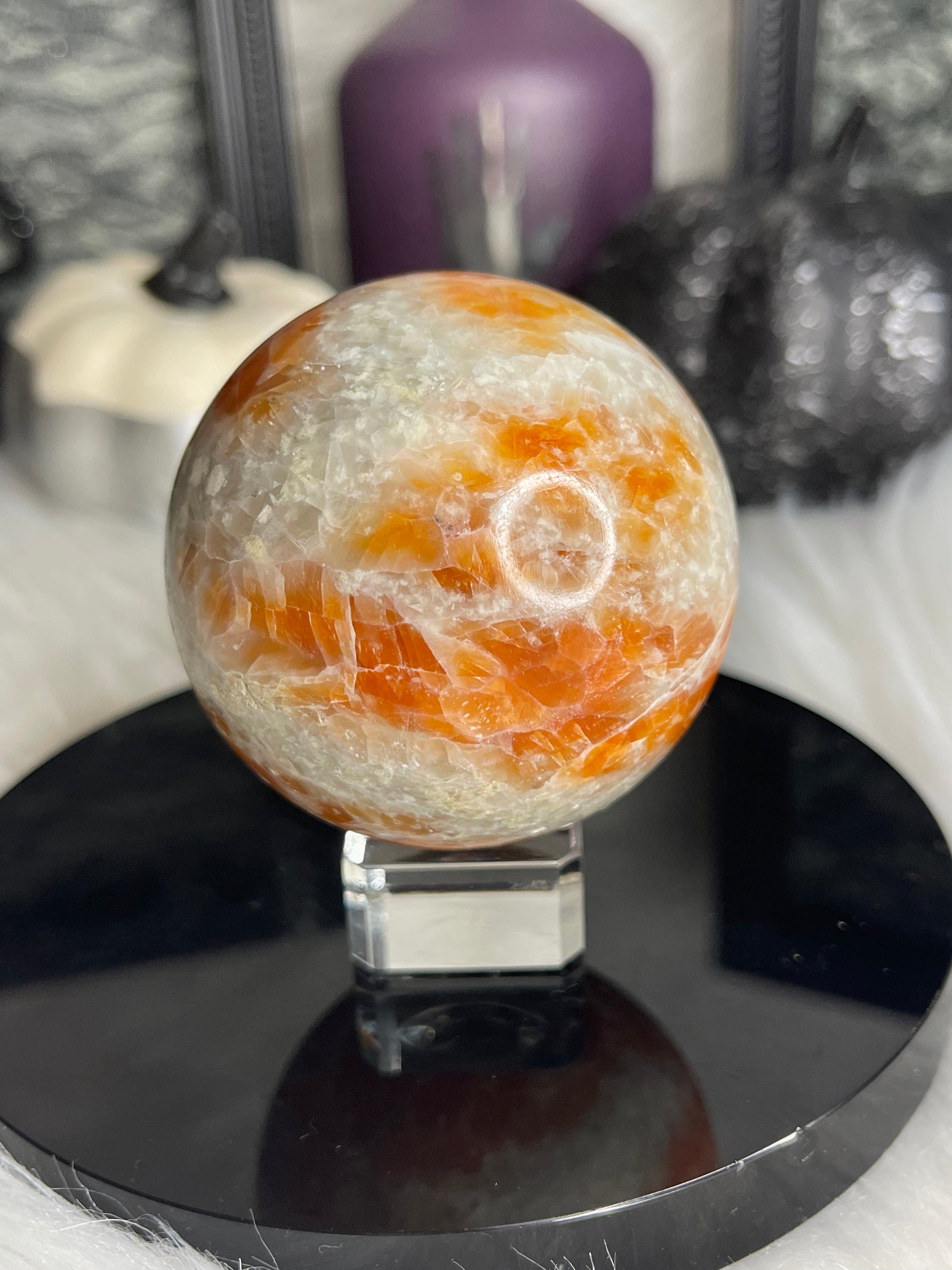 Two Twisted Souls  Crystals Sunstone Crystal Sphere A