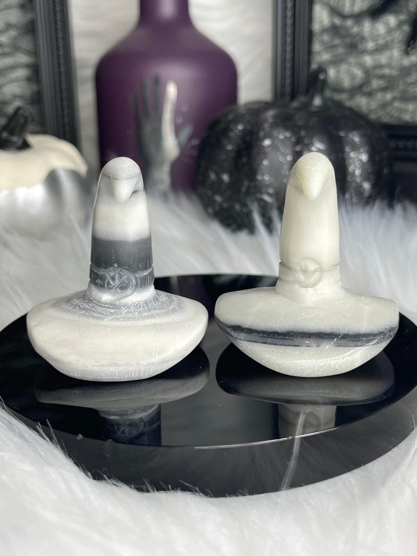 Two Twisted Souls  Crystals Taiji Stone Witches Hat Listing is for ONE