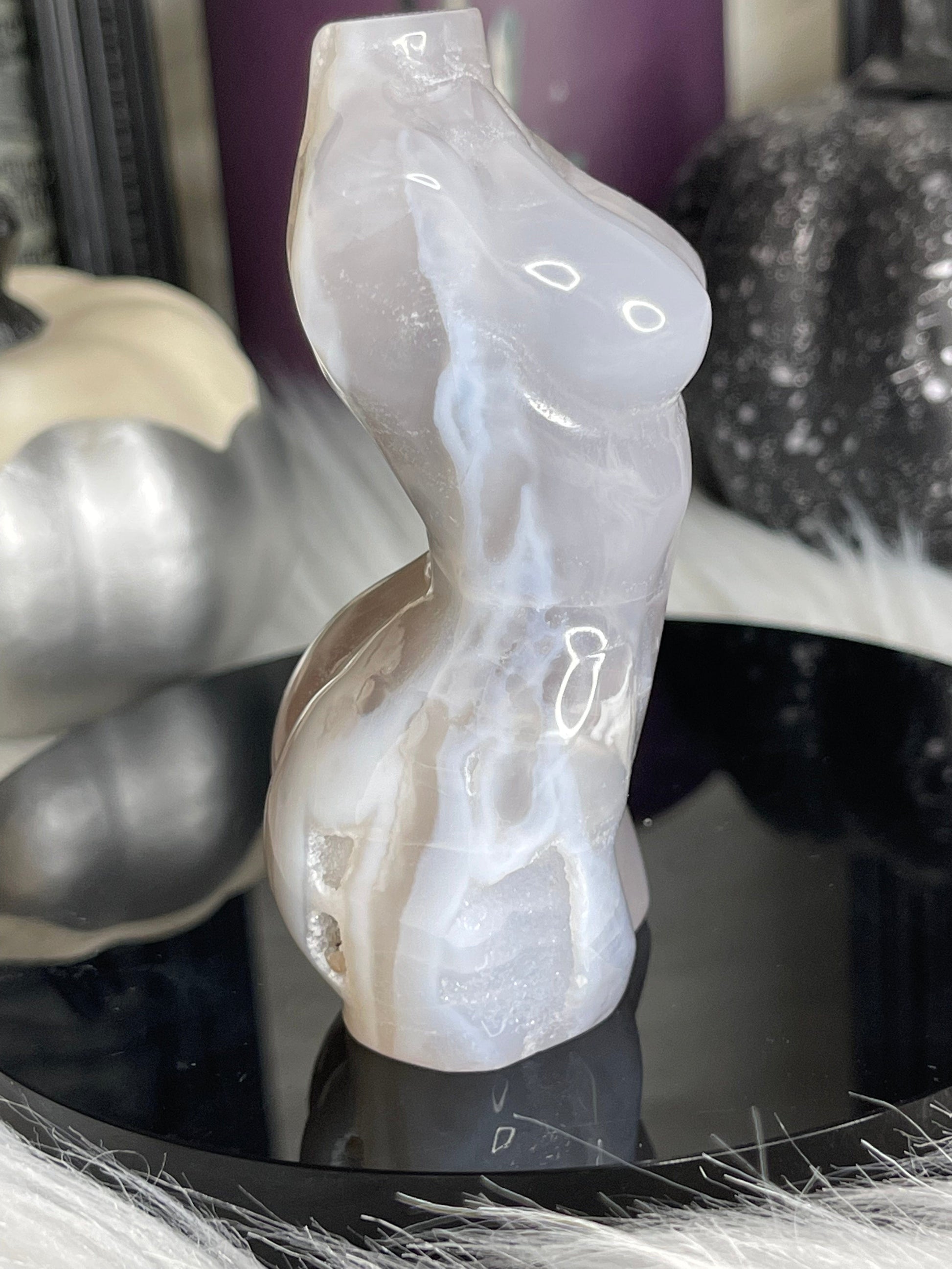 Two Twisted Souls  Crystals White Agate Slim Goddess Body A