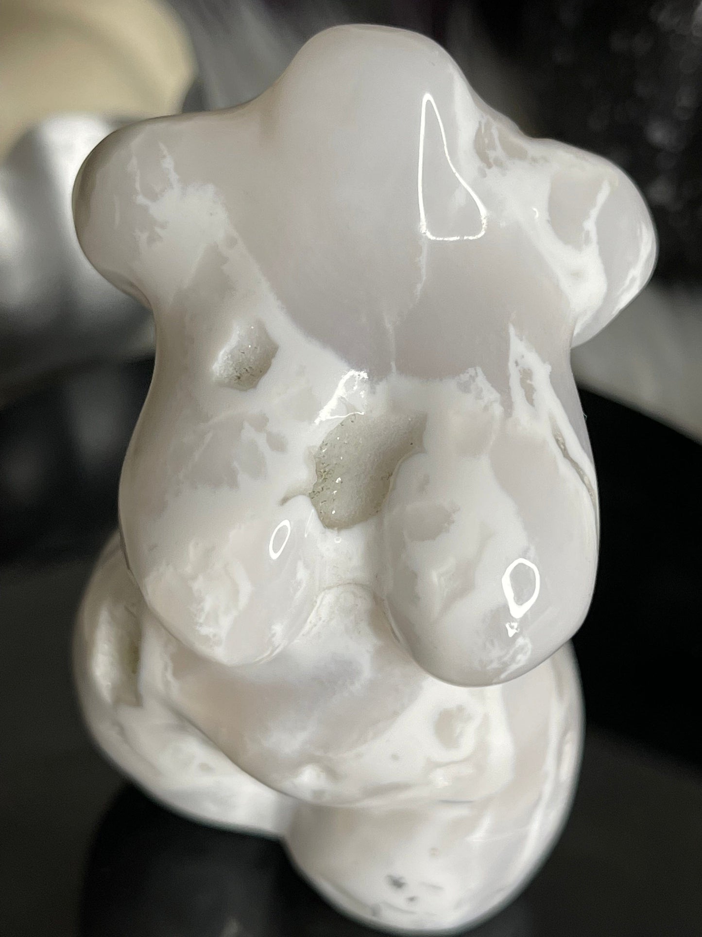 Two Twisted Souls  Crystals White Agate Thick Goddess Body I